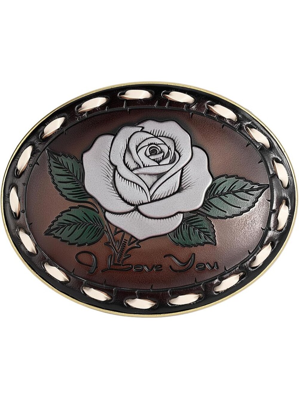 Unisex Texas Pride Bull Leather Engraved Genuine Cowboy Belt Buckle